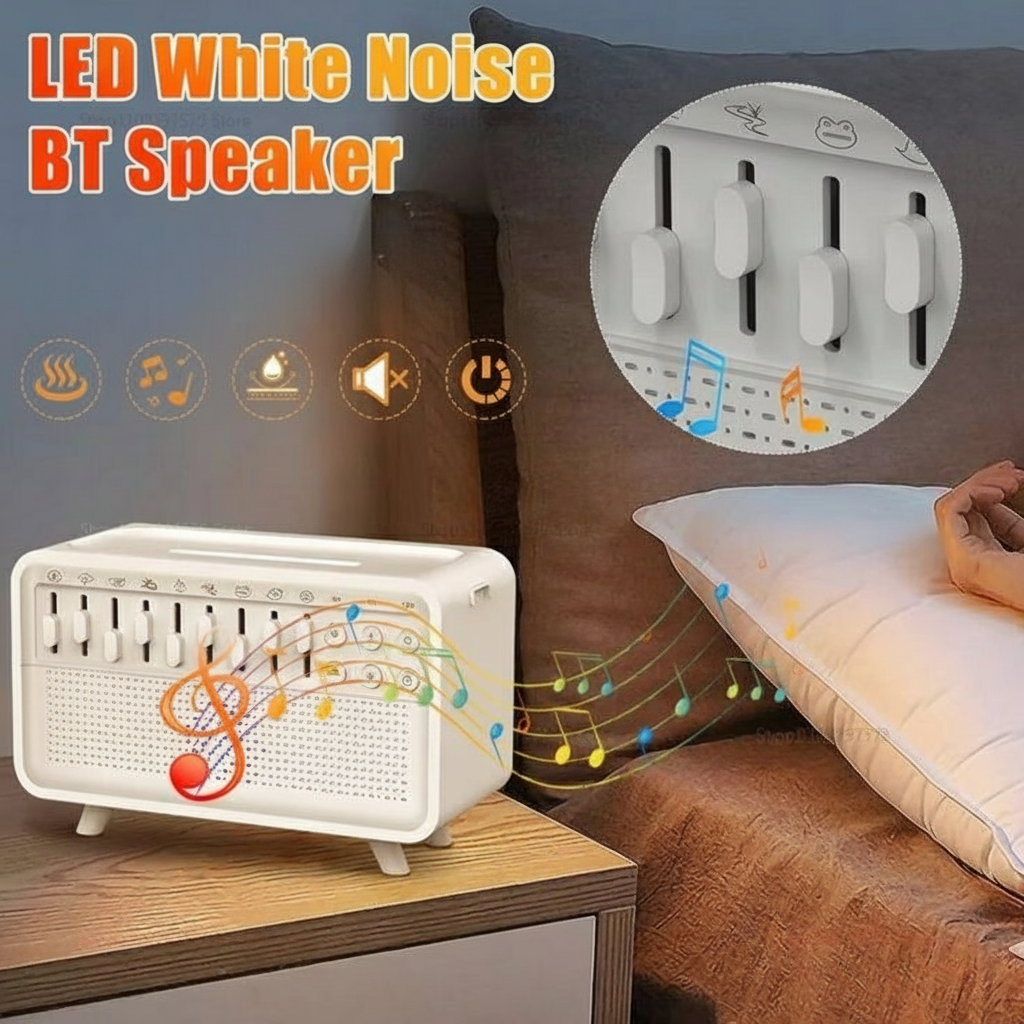 🔊 LED White Noise BT Speaker - چرای شەو و دەنگی سپی