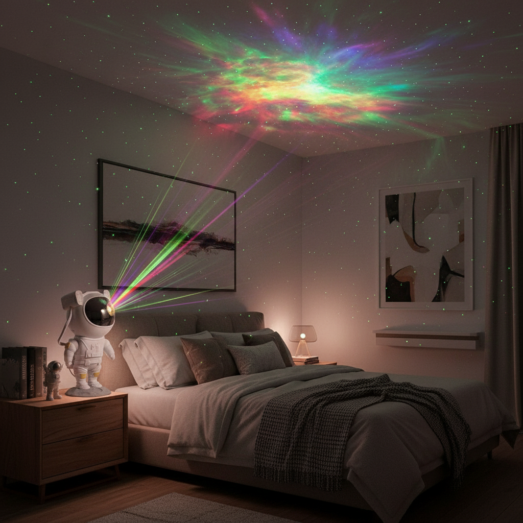 🚀 Astronaut Galaxy Projector - پرۆژێکتەری کەشانی ئاسمان