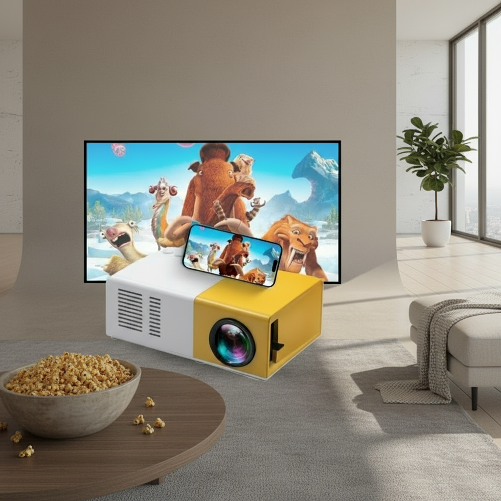 📽️ YG300 LED پرۆژێکتەر - Mini Projector