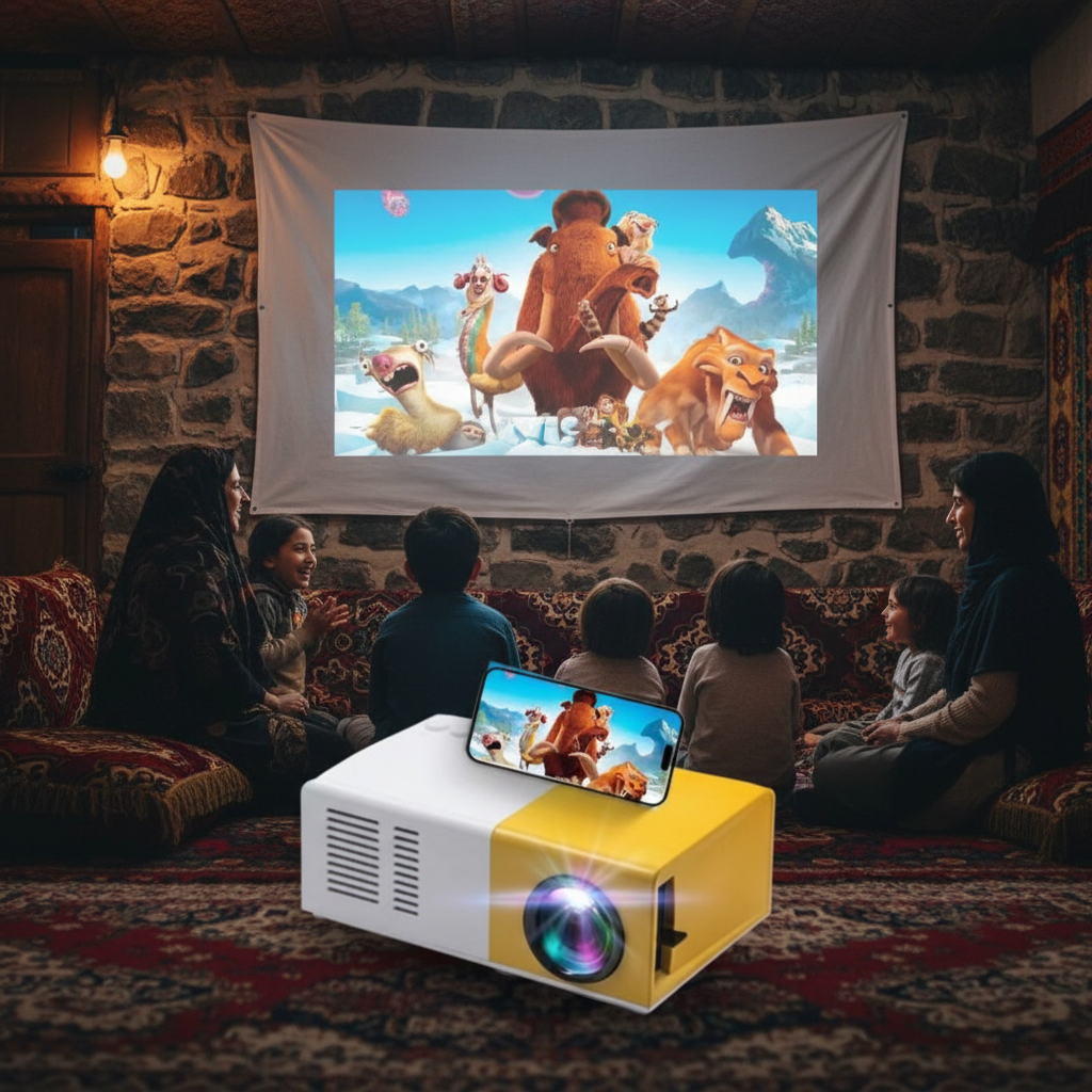 📽️ YG300 LED پرۆژێکتەر - Mini Projector