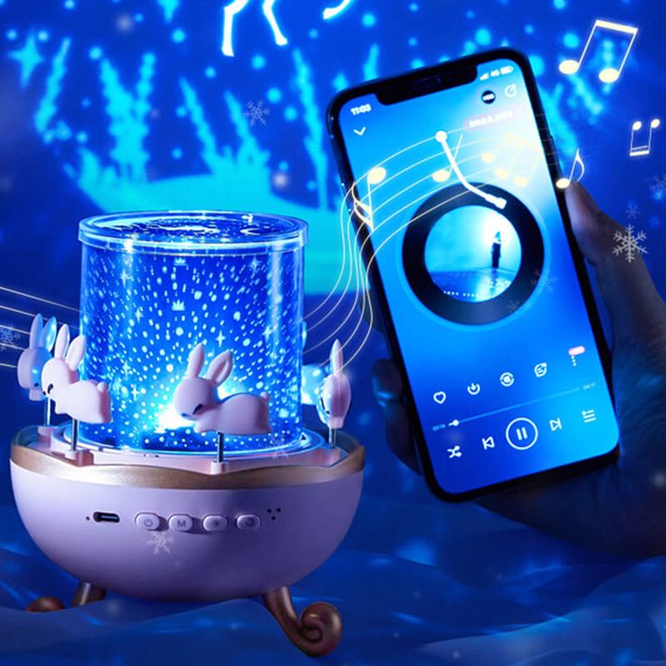 🐰 Bunny Carousel Night Light - چرای شەوی کاروسێلی کەروێشکە