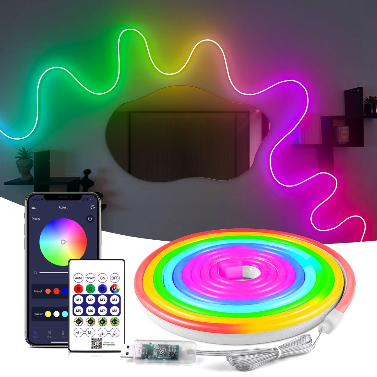 💡 LED Neon Rope Light - ڕووناکی نیۆن