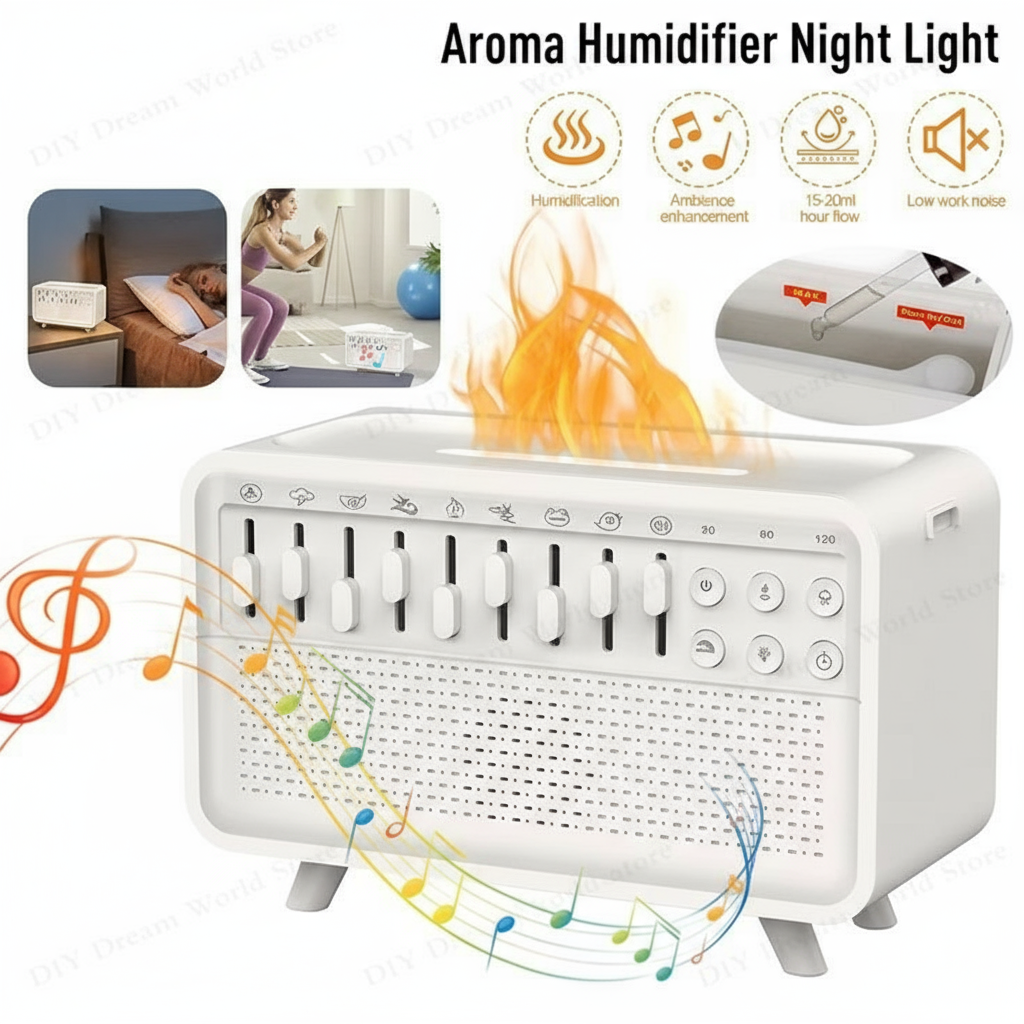 🔊 LED White Noise BT Speaker - چرای شەو و دەنگی سپی