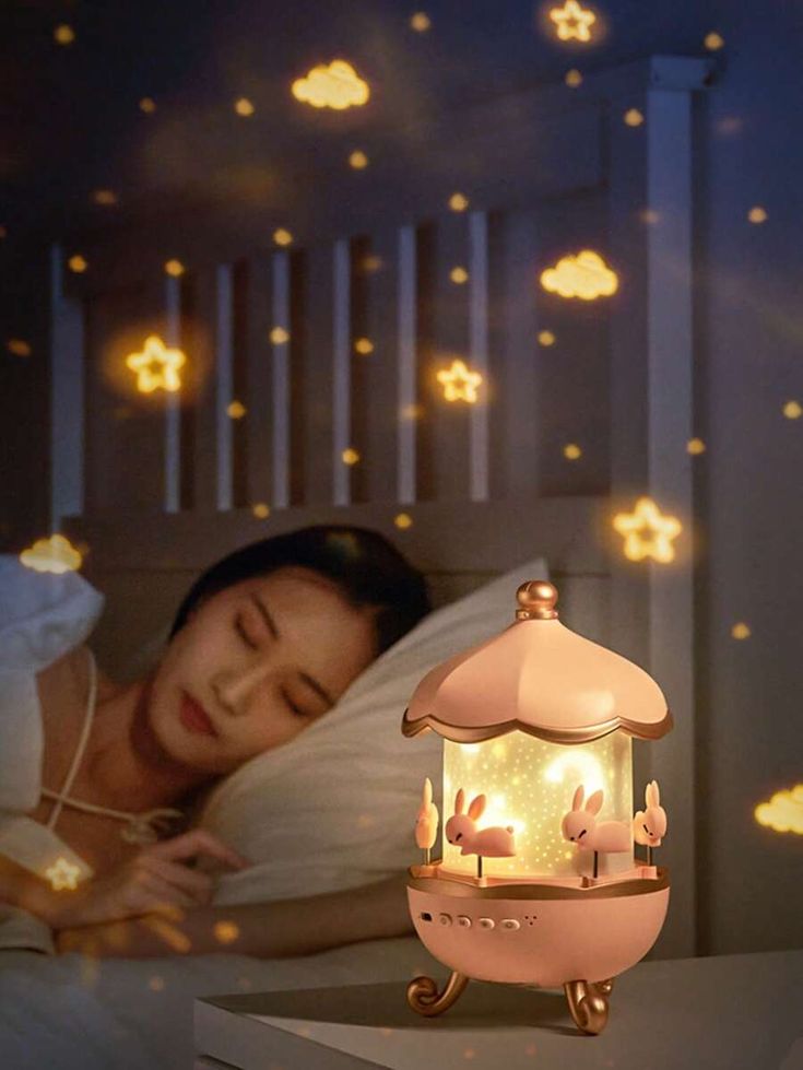 🐰 Bunny Carousel Night Light - چرای شەوی کاروسێلی کەروێشکە